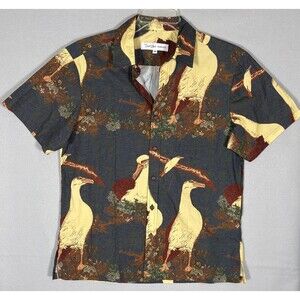 David Shepard Hawaii Shirt Mens M  Geese AOP Resort Beach Aloha Hawaiian Cotton